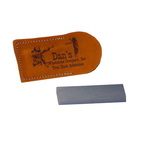 Genuine Arkansas Translucent (extra Fine) Pocket Knife Sharpening Stone Whetstone 3 x 1 x 1/4 in Leather Pouch TAP-13A-L